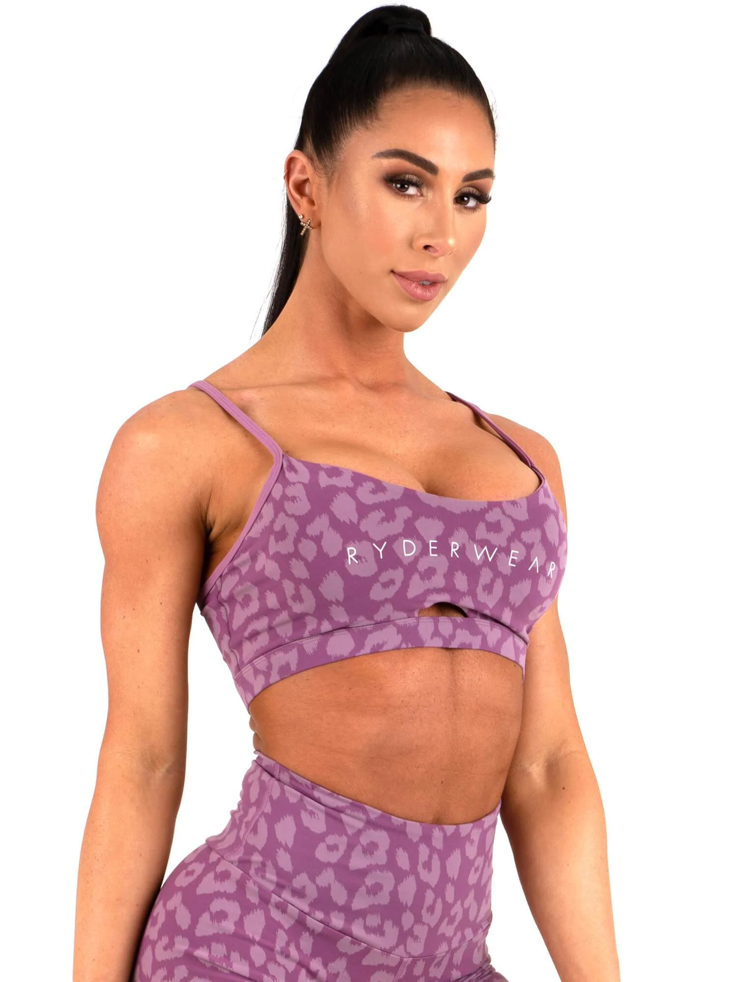 Animal Sports Bra - Leopard Purple - Image 3