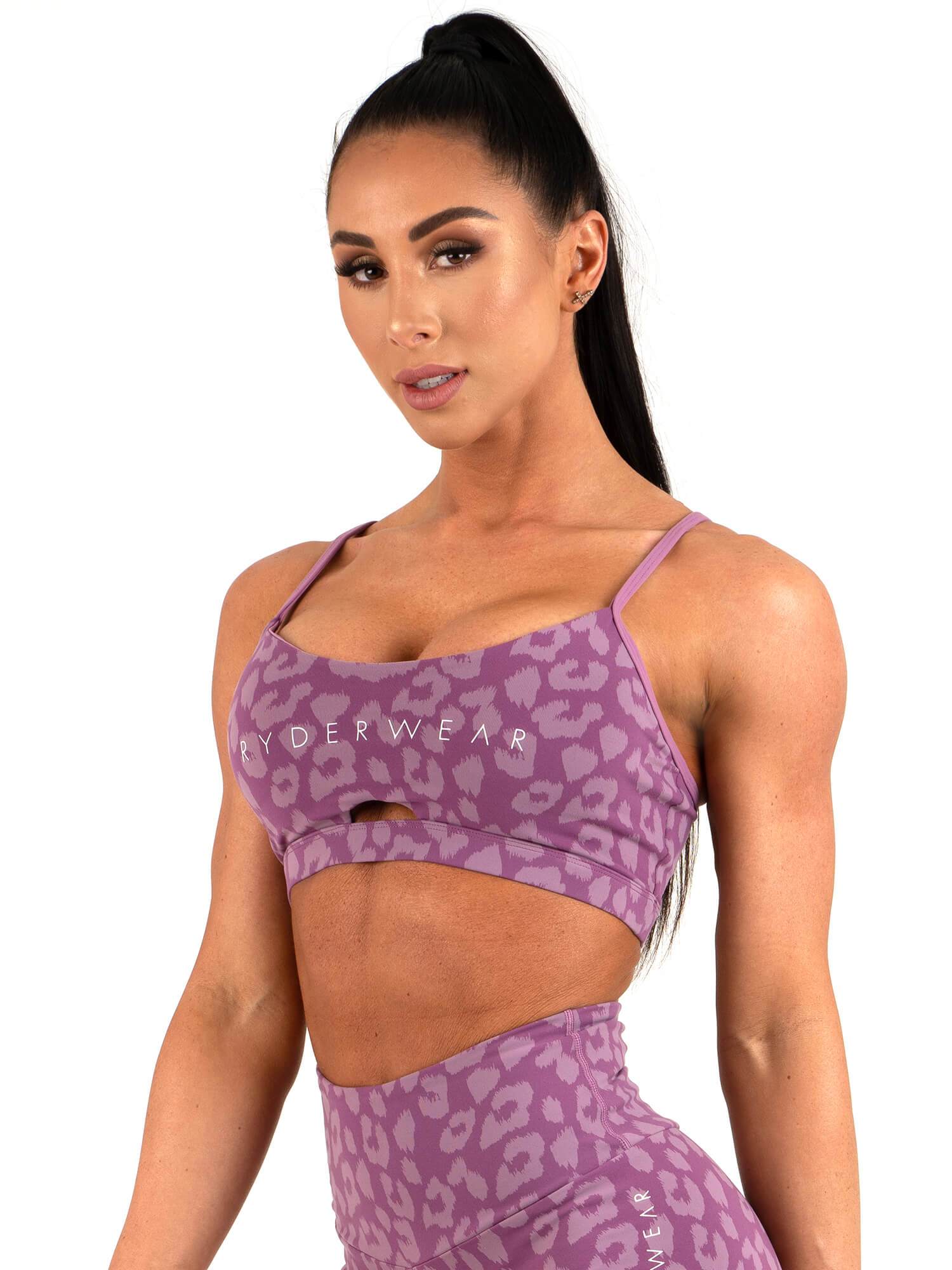 Animal Sports Bra - Leopard Purple - Image 4