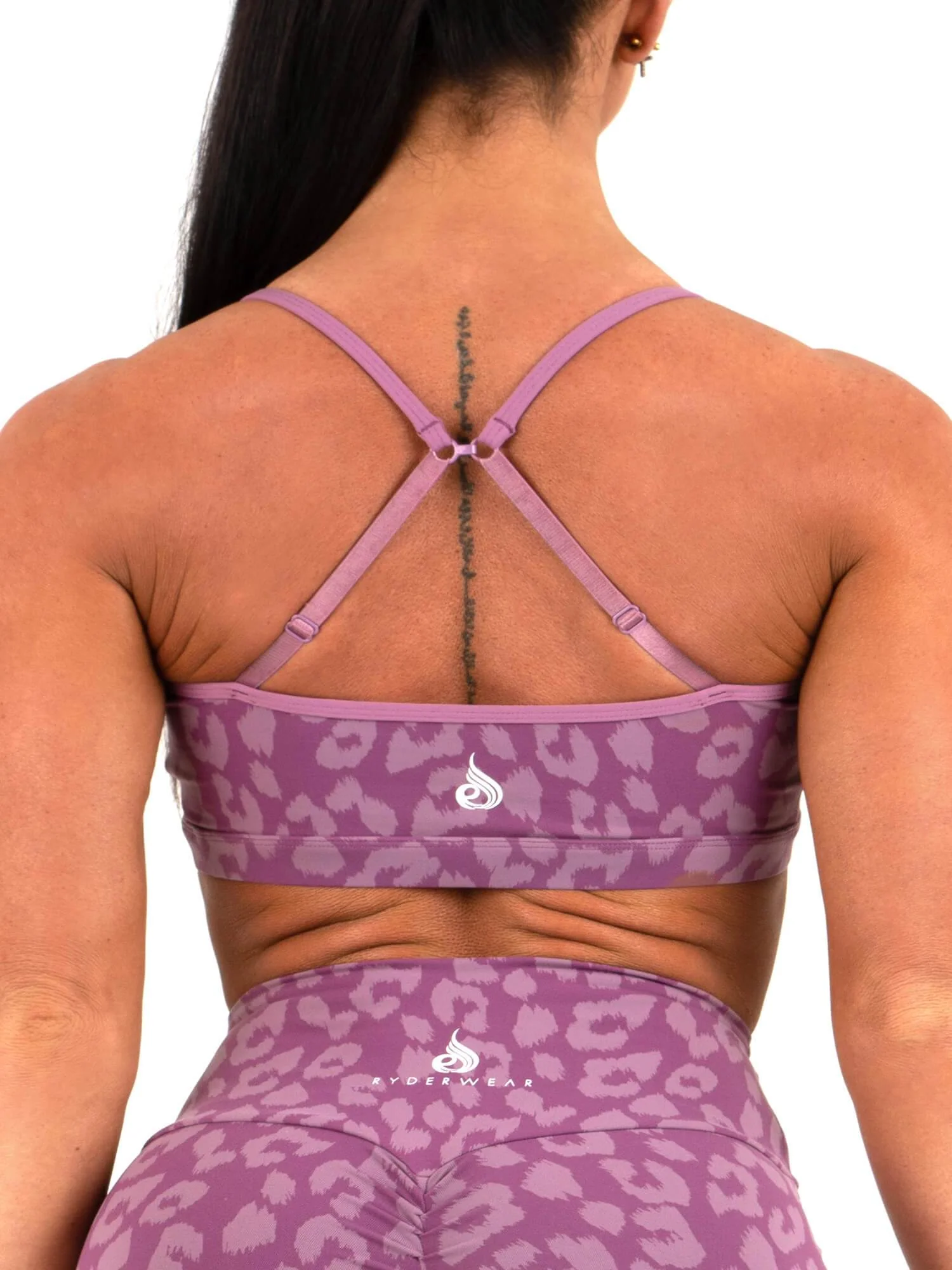 Animal Sports Bra - Leopard Purple - Image 5