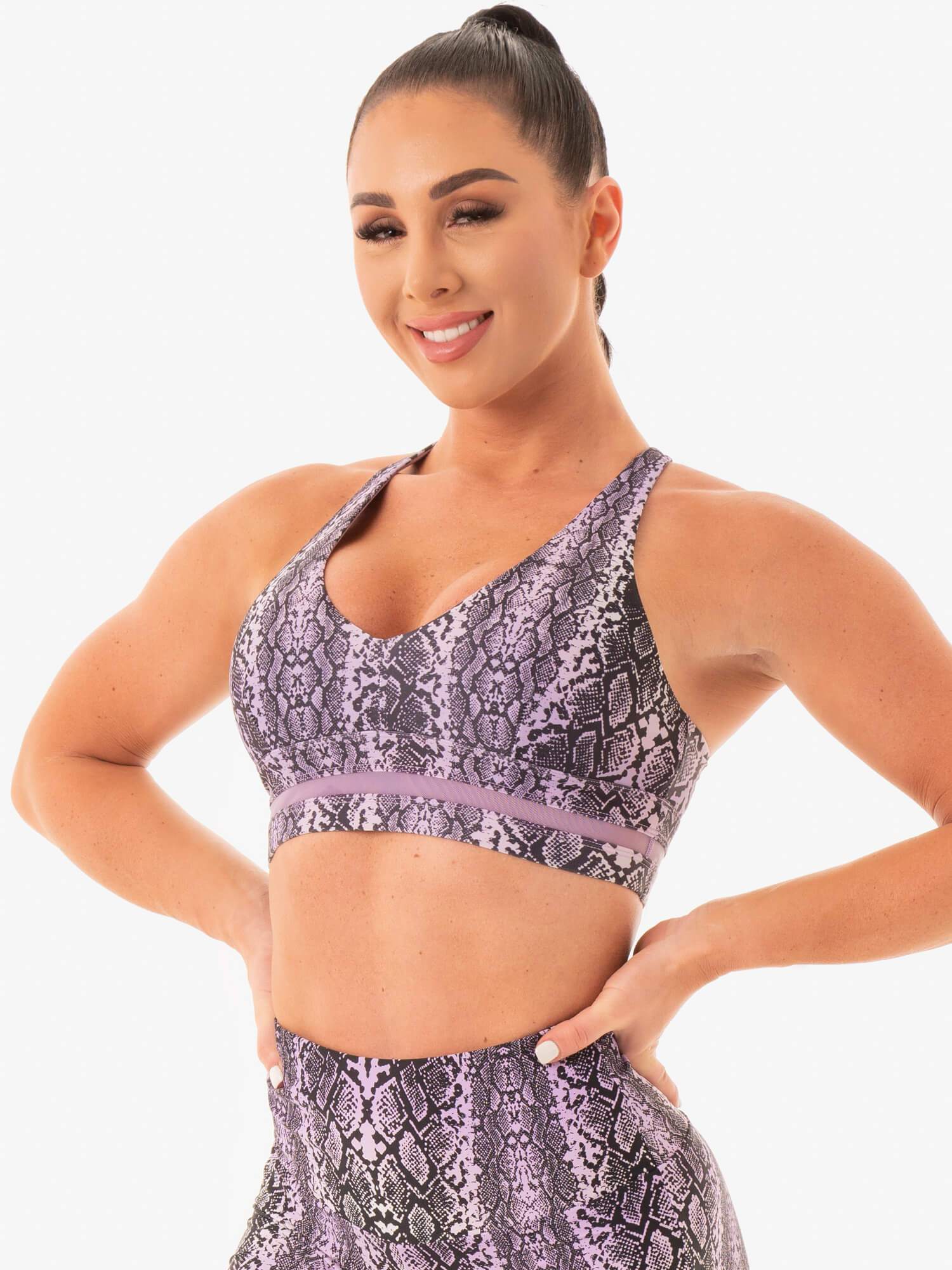 NEM X RW Sports Bra - Purple Snake - Image 3