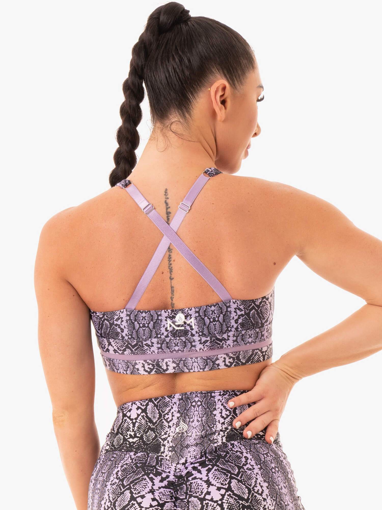 NEM X RW Sports Bra - Purple Snake - Image 5