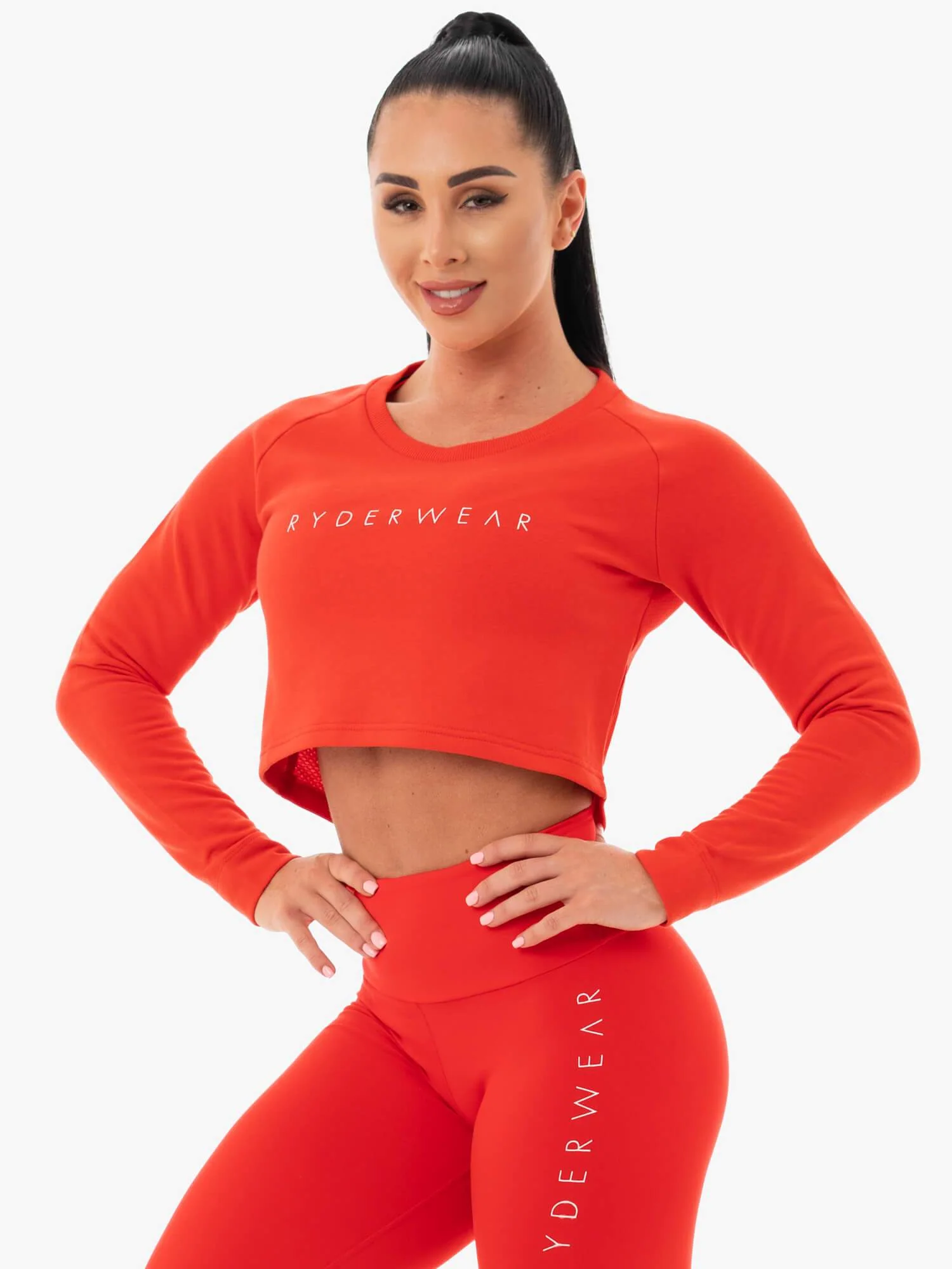 Staples Cropped Sweater - Red - Image 3