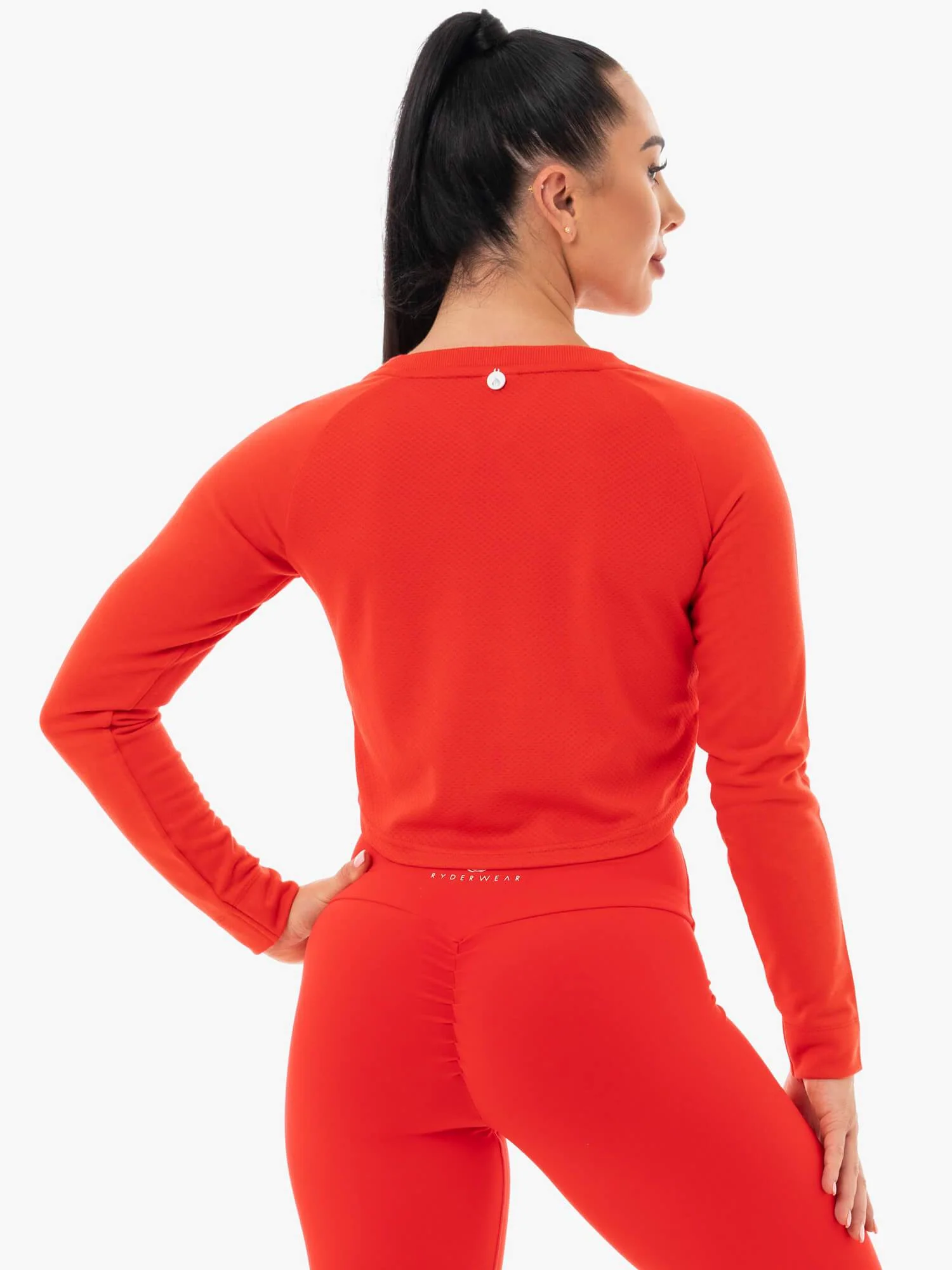 Staples Cropped Sweater - Red - Image 4