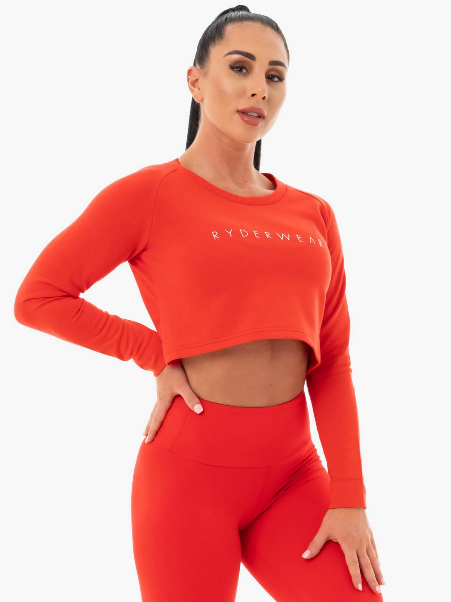 Staples Cropped Sweater - Red - Image 5
