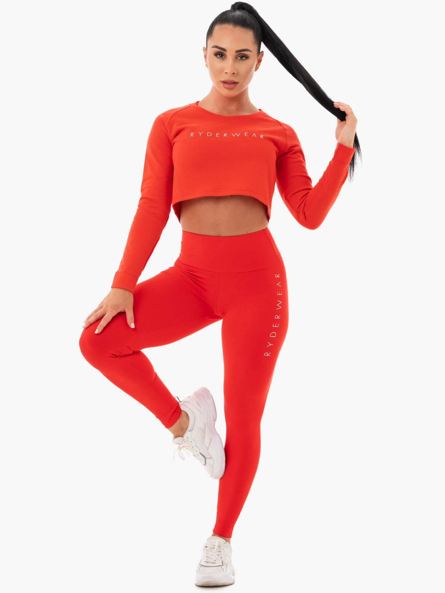 Staples Cropped Sweater - Red - Image 6