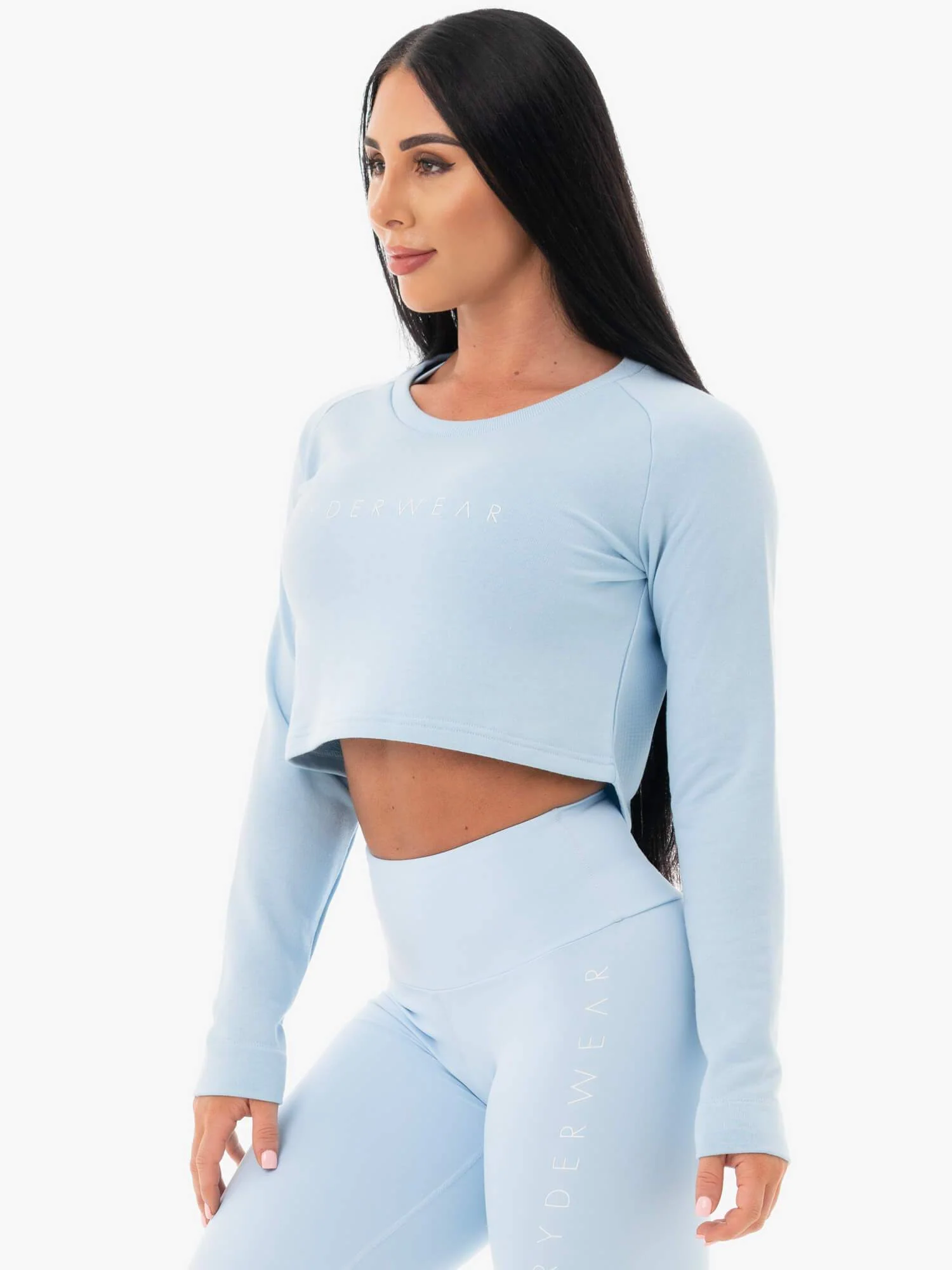 Staples Cropped Sweater - Sky Blue - Image 3
