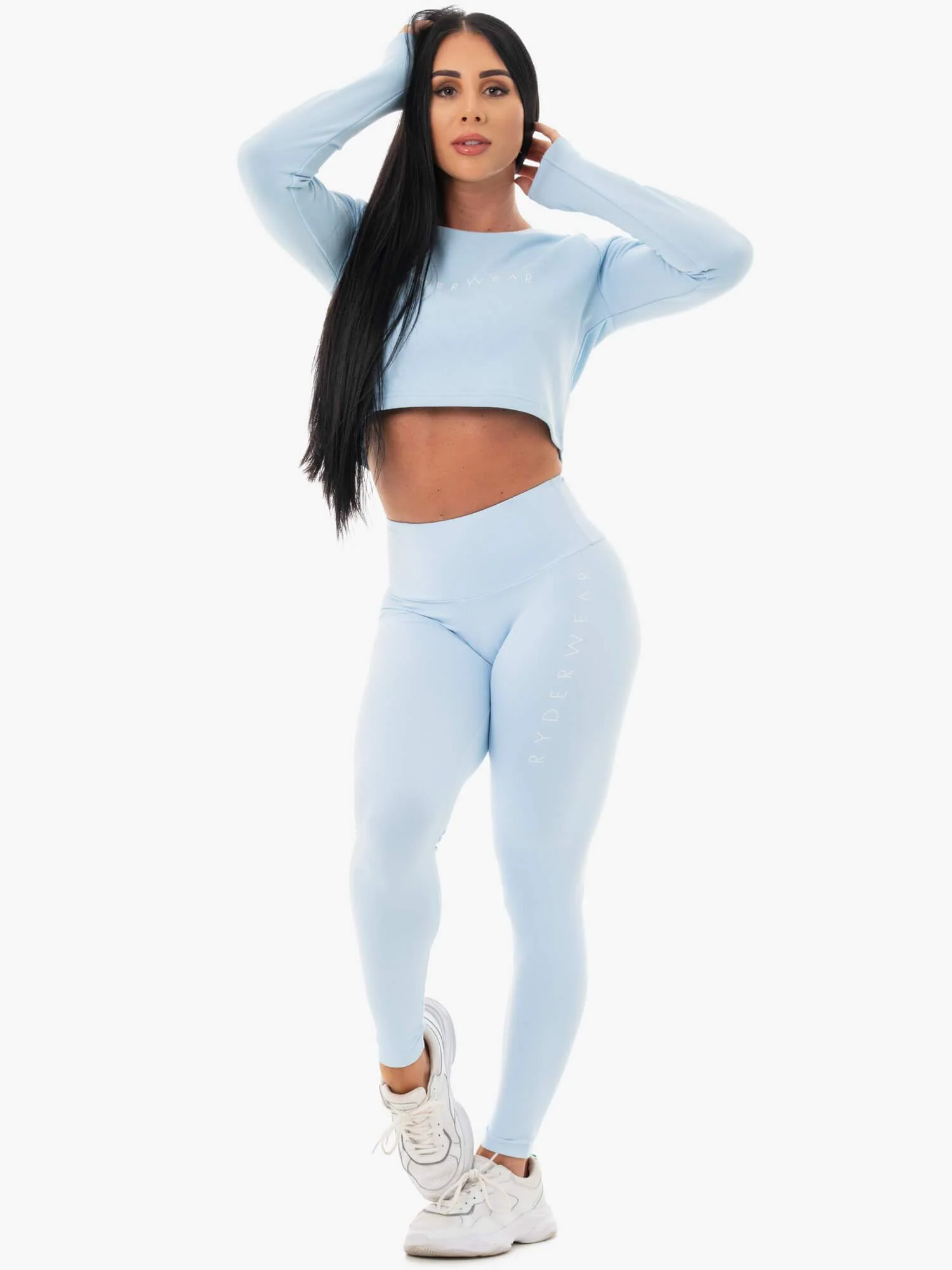Staples Cropped Sweater - Sky Blue - Image 6