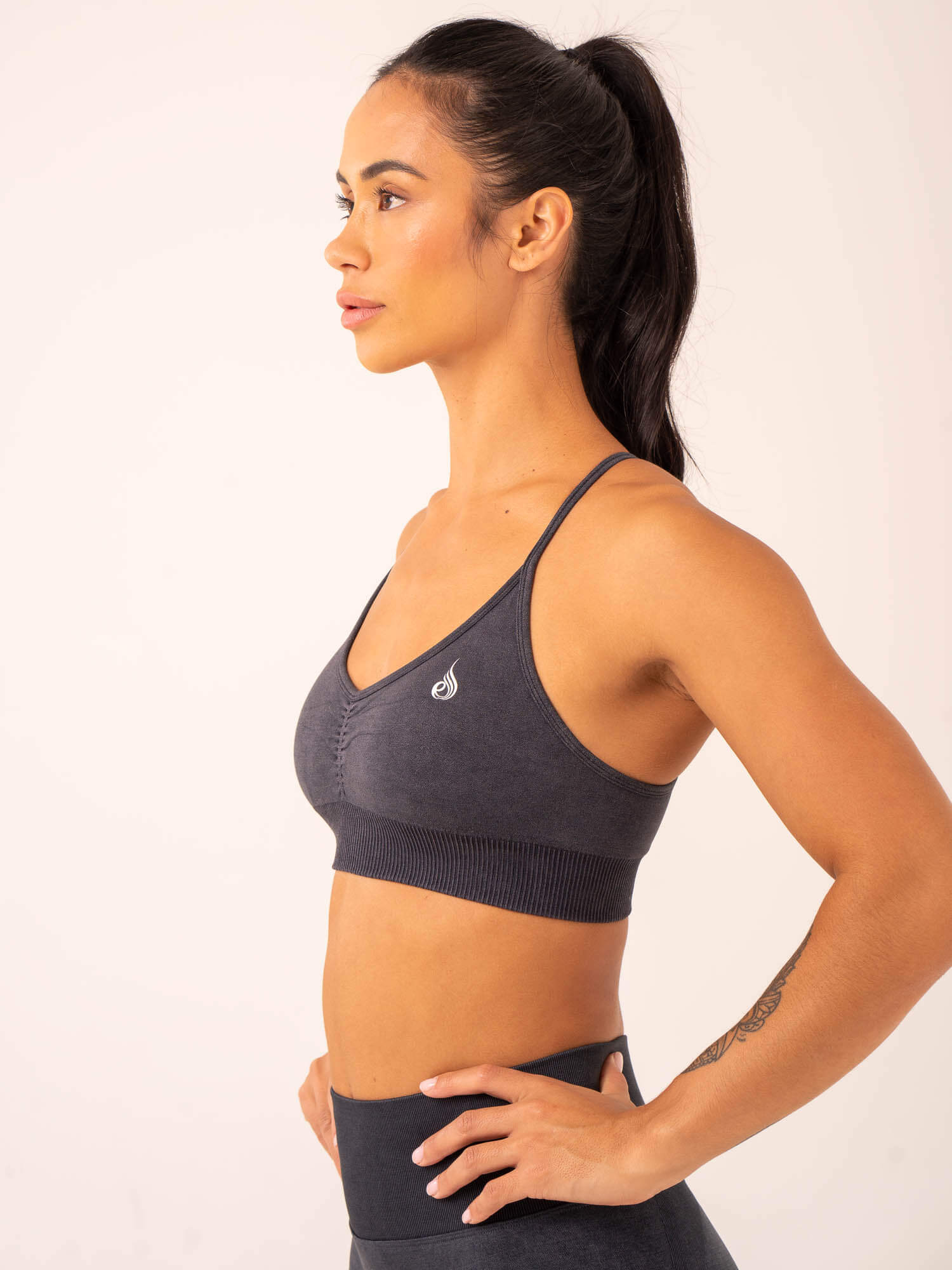 Stonewash Seamless Sports Bra - Black Stonewash - Image 5