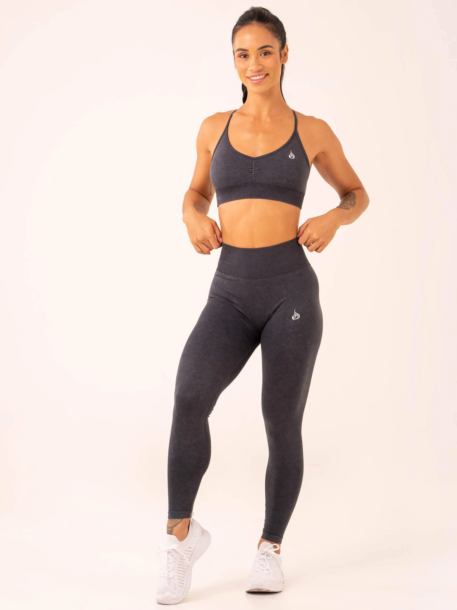 Stonewash Seamless Sports Bra - Black Stonewash - Image 6
